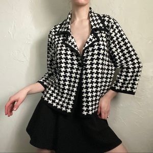 Houndstooth cardigan sweater